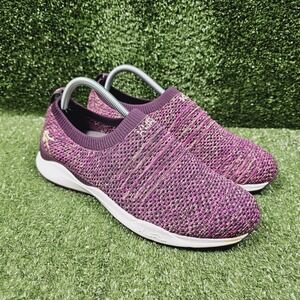 KURU Stride Plum Purple Knit Slip Ons Athletic Comfort Sneakers Womens Size 10